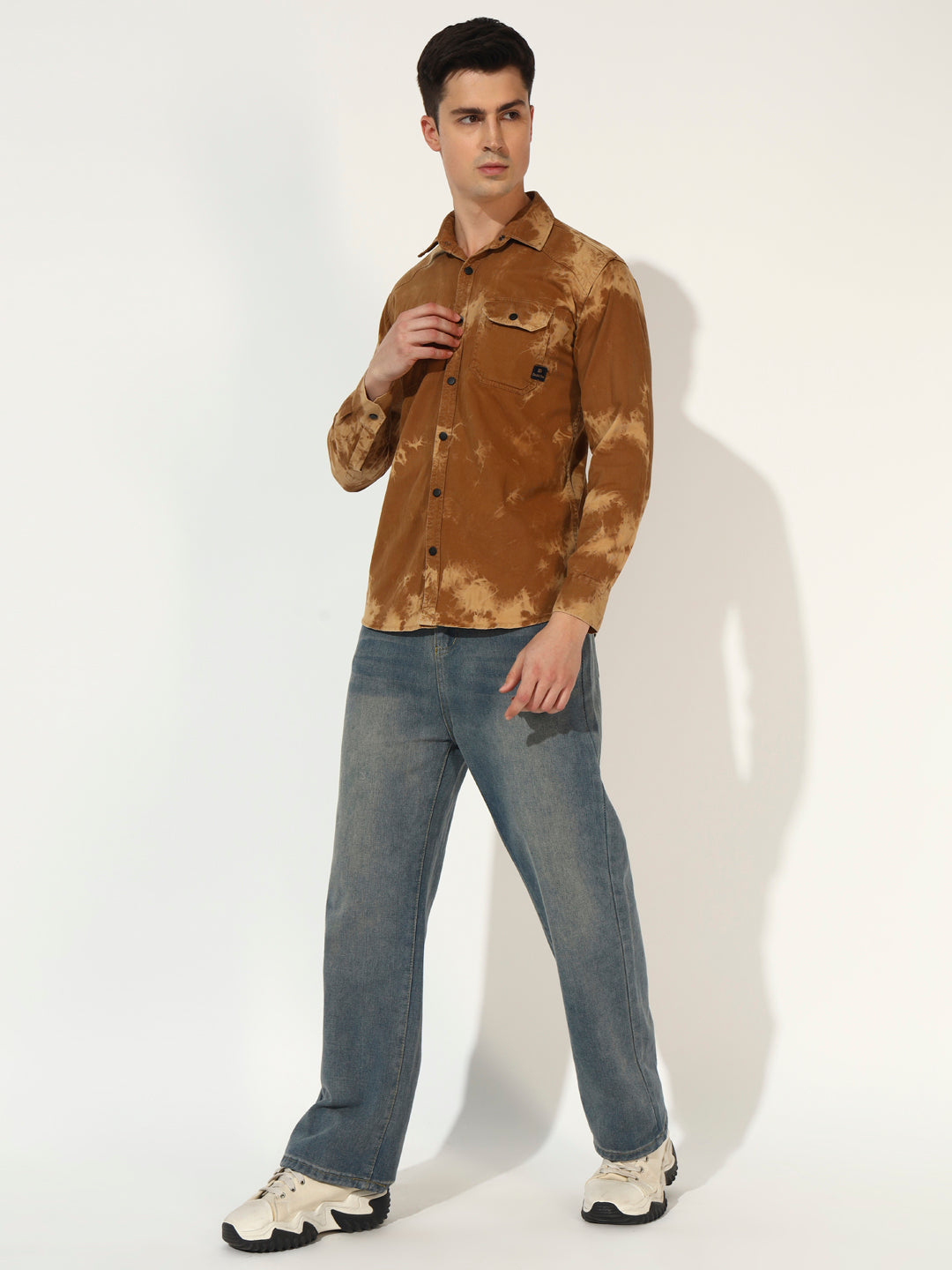 CLOUDBURST DOUBLE POCKET BROWN RFD CARGO SHIRT