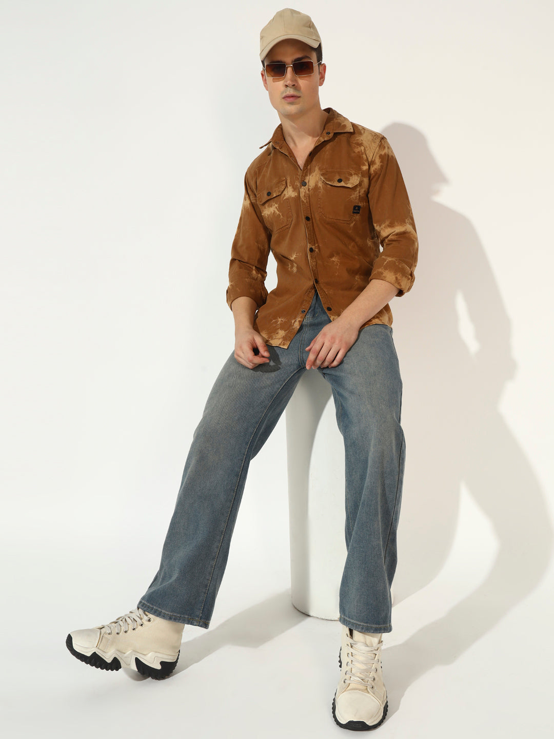 CLOUDBURST DOUBLE POCKET BROWN RFD CARGO SHIRT