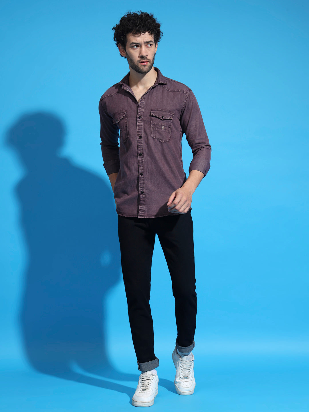 DOUBLE FLAP POCKET RFD MAROON SHIRT