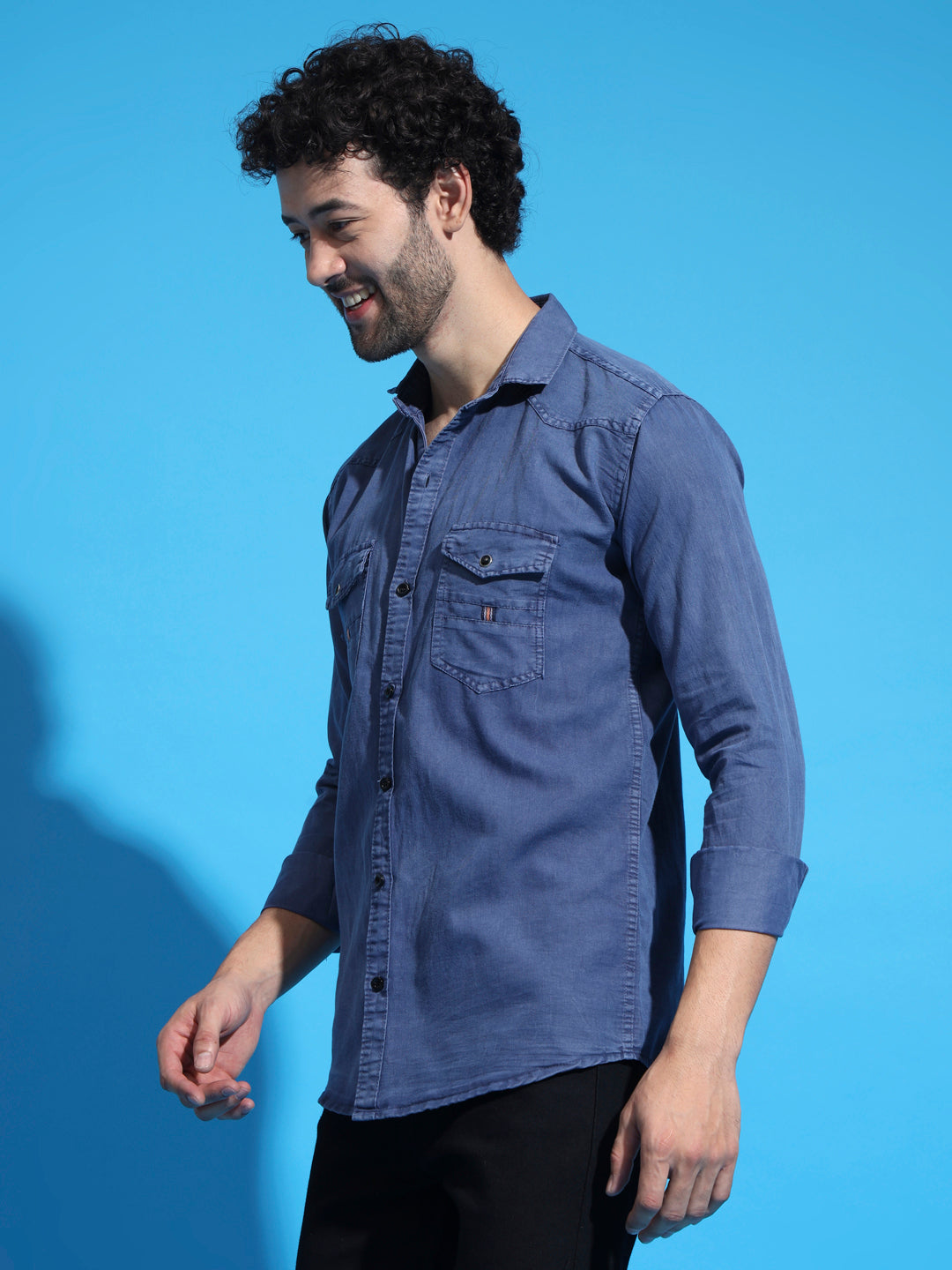 DOUBLE FLAP POCKET RFD BLUE SHIRT
