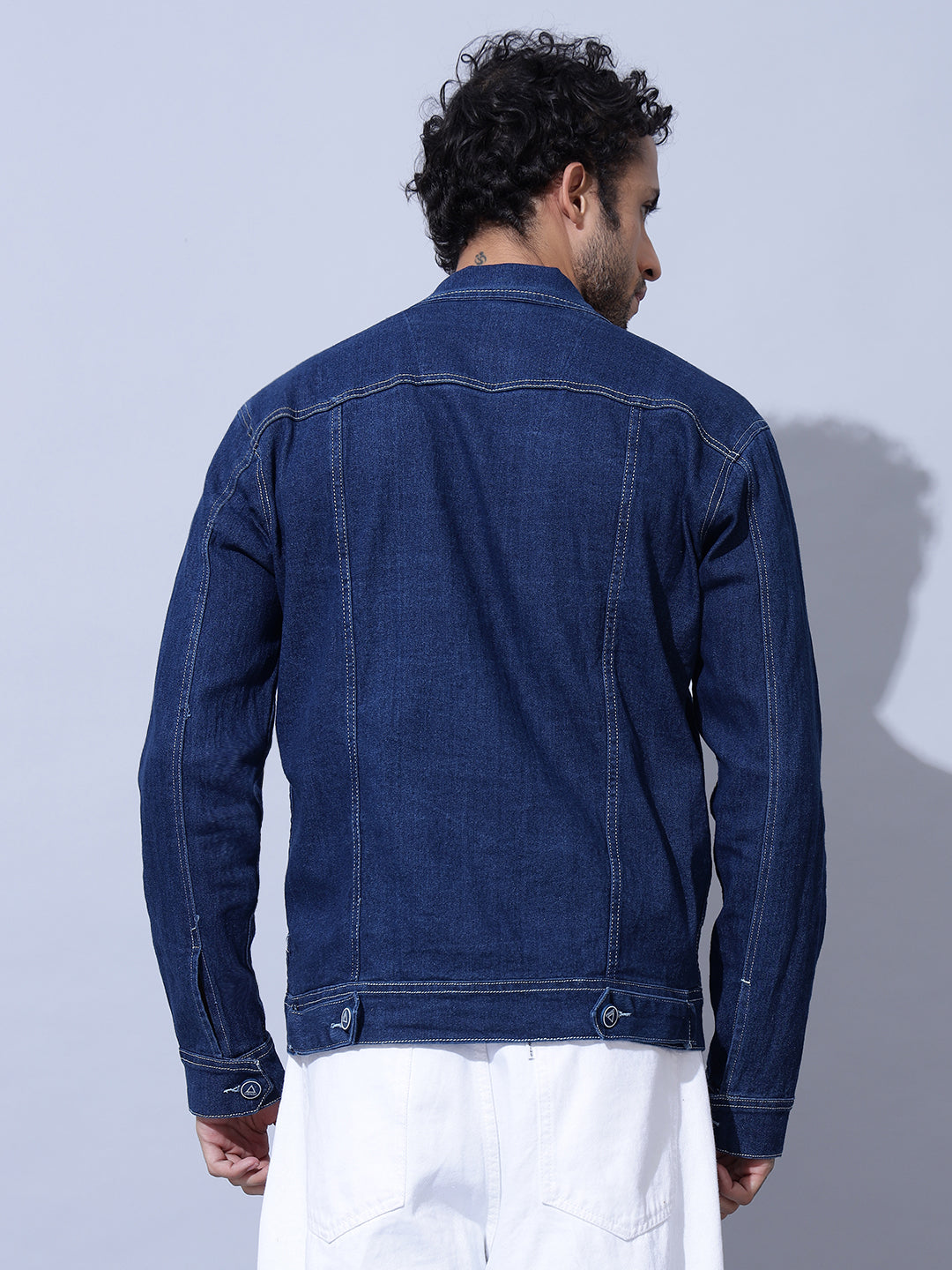Indigo Double Pocket Blue Denim Jacket-Back Side