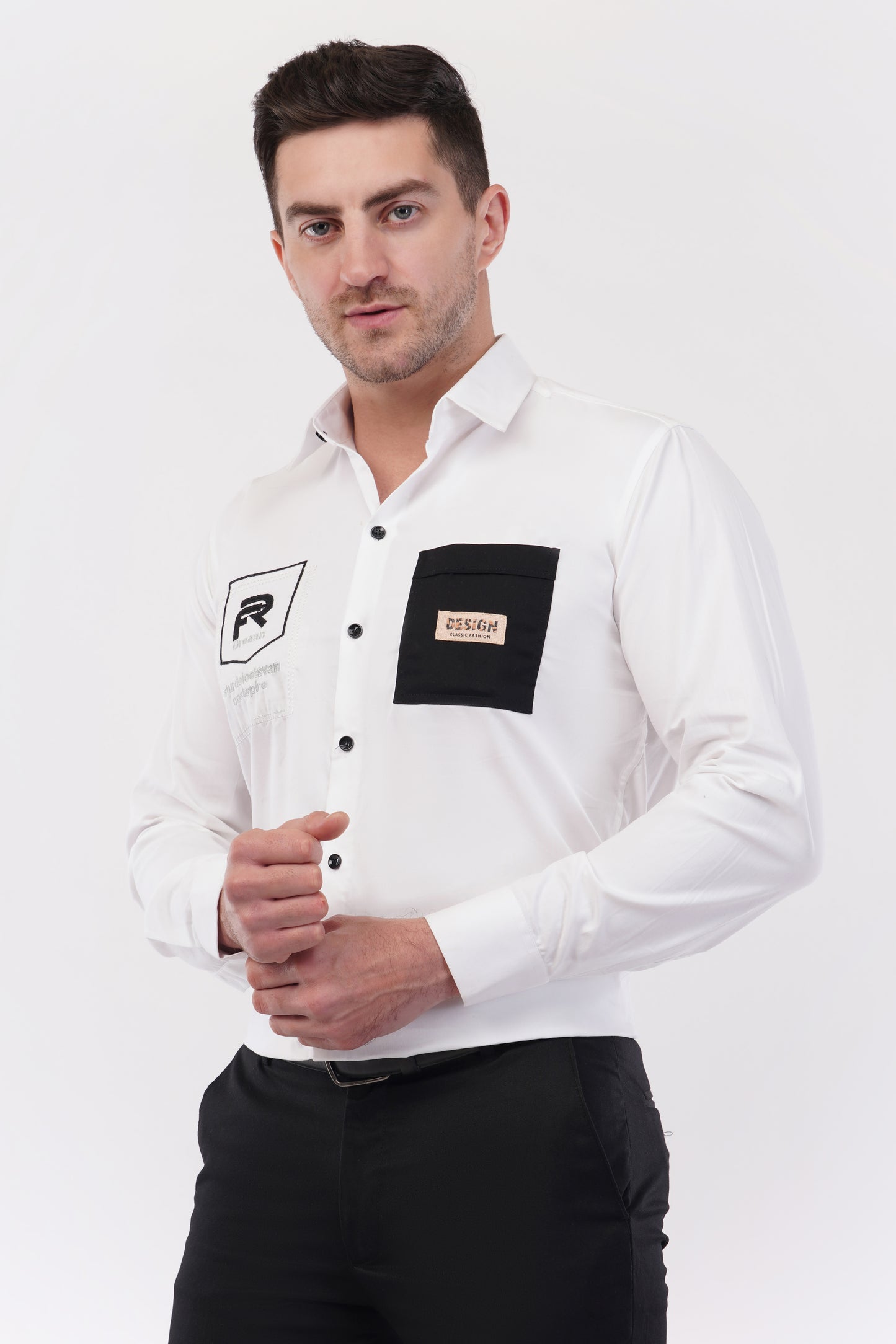 Chalk White Embroidery Shirt