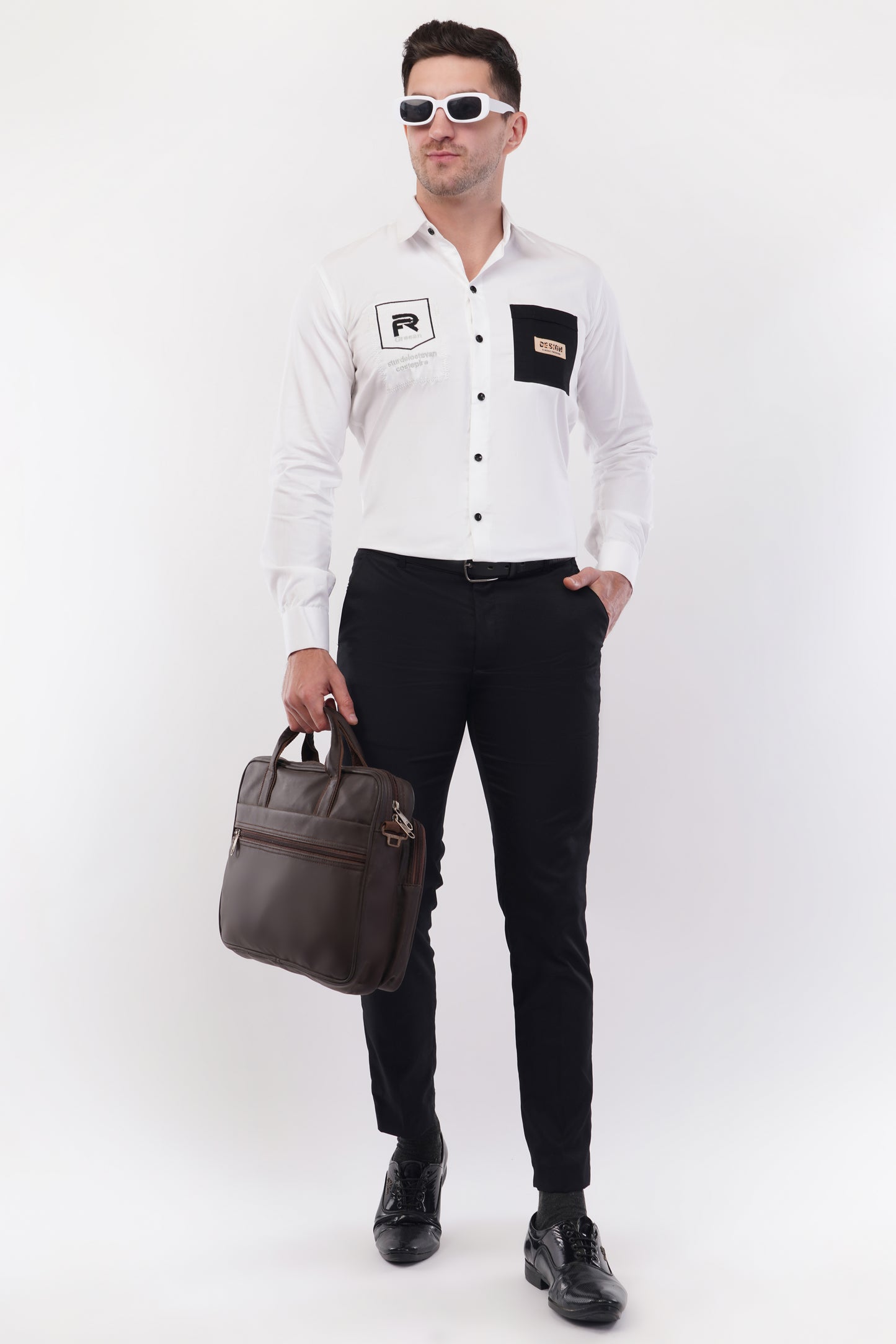 Chalk White Embroidery Shirt