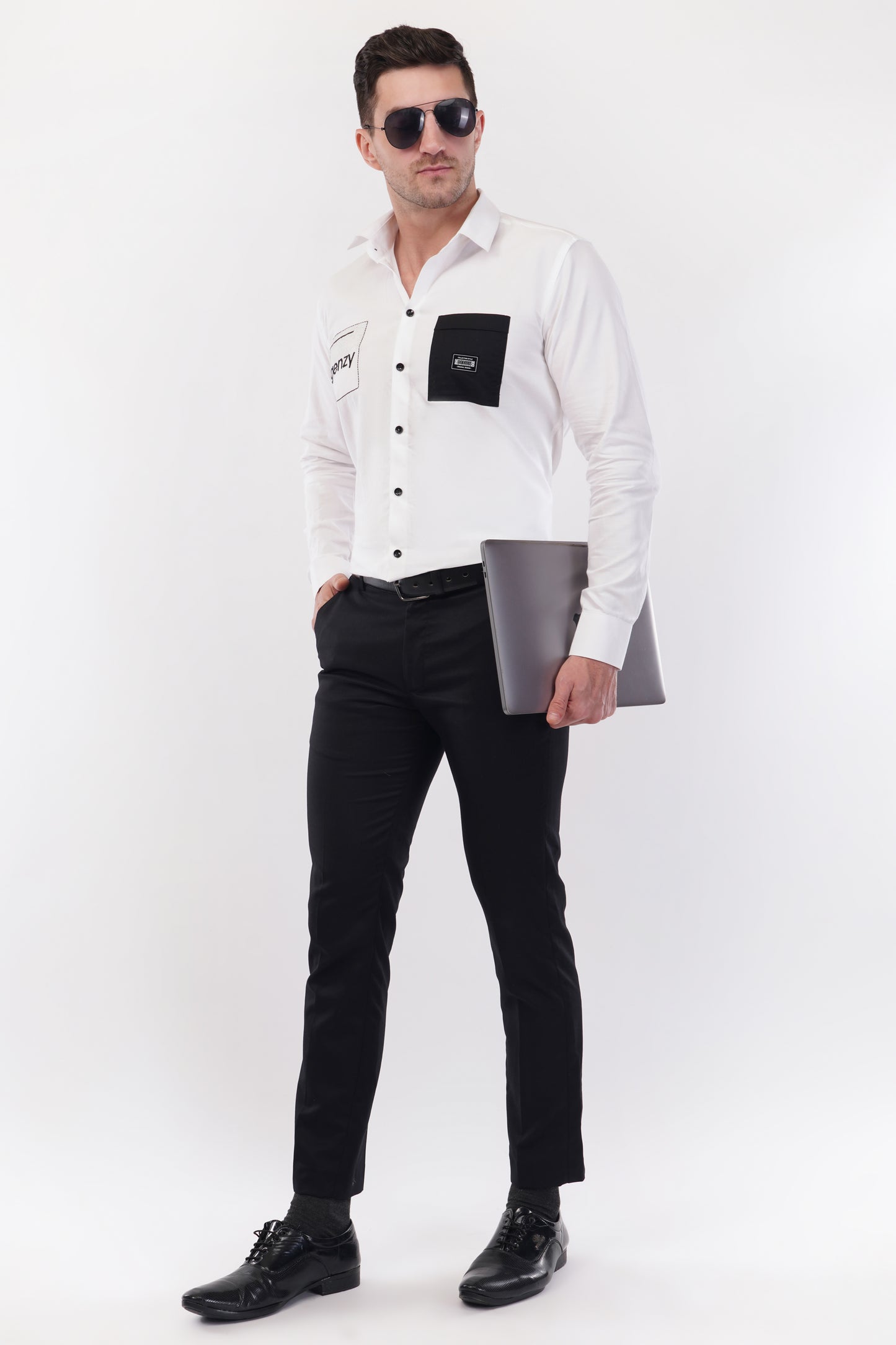 Chalk White Genzy Embroidery Shirt
