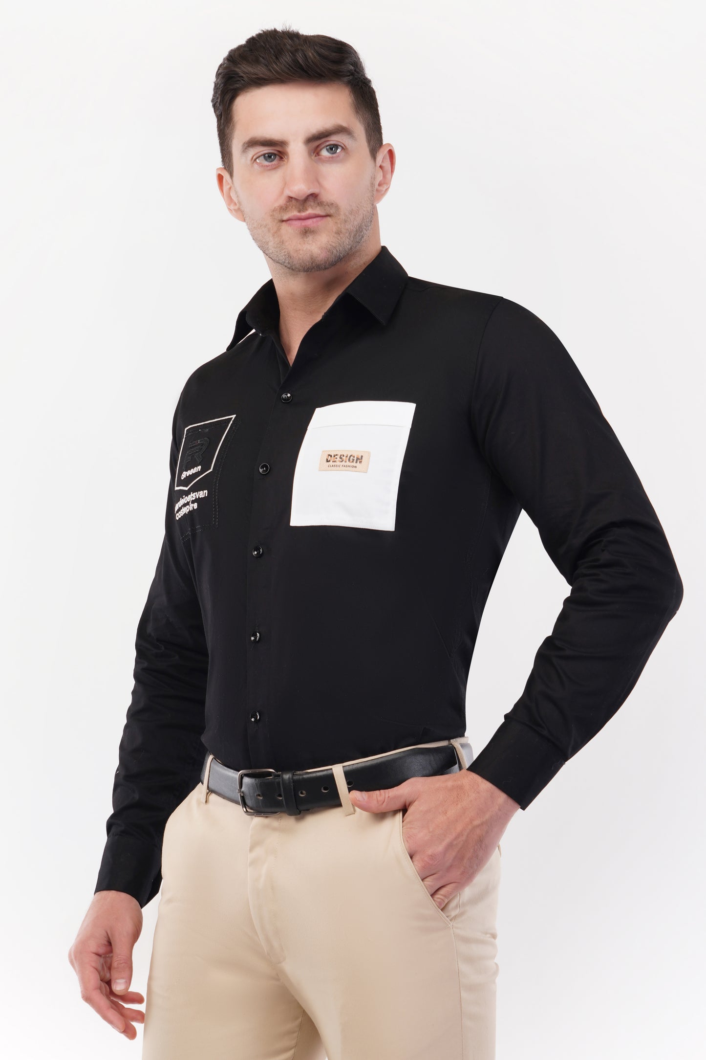 Chinese Black Embroidery Shirt