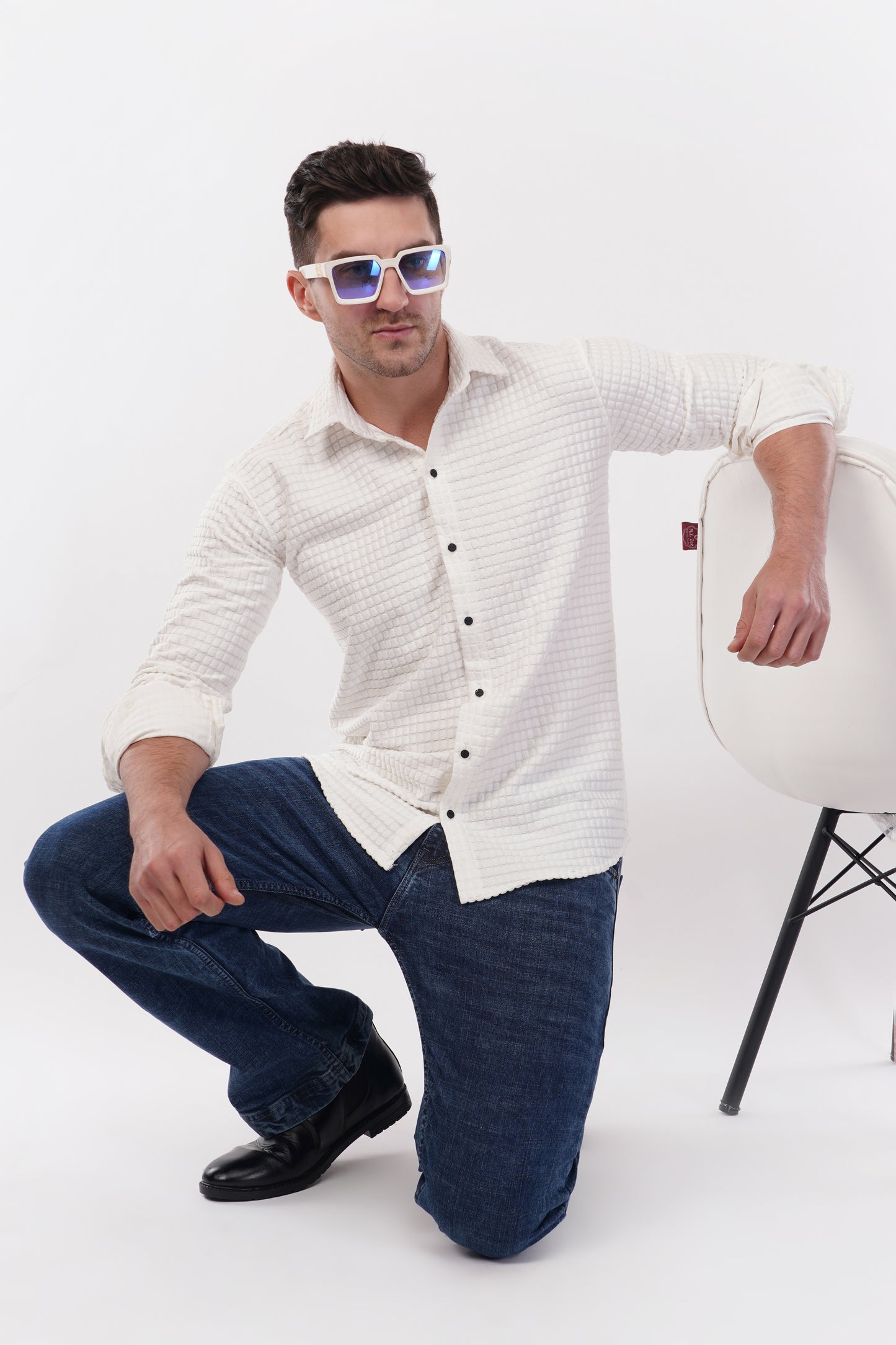 Royal White Capsule Textured Shirt
