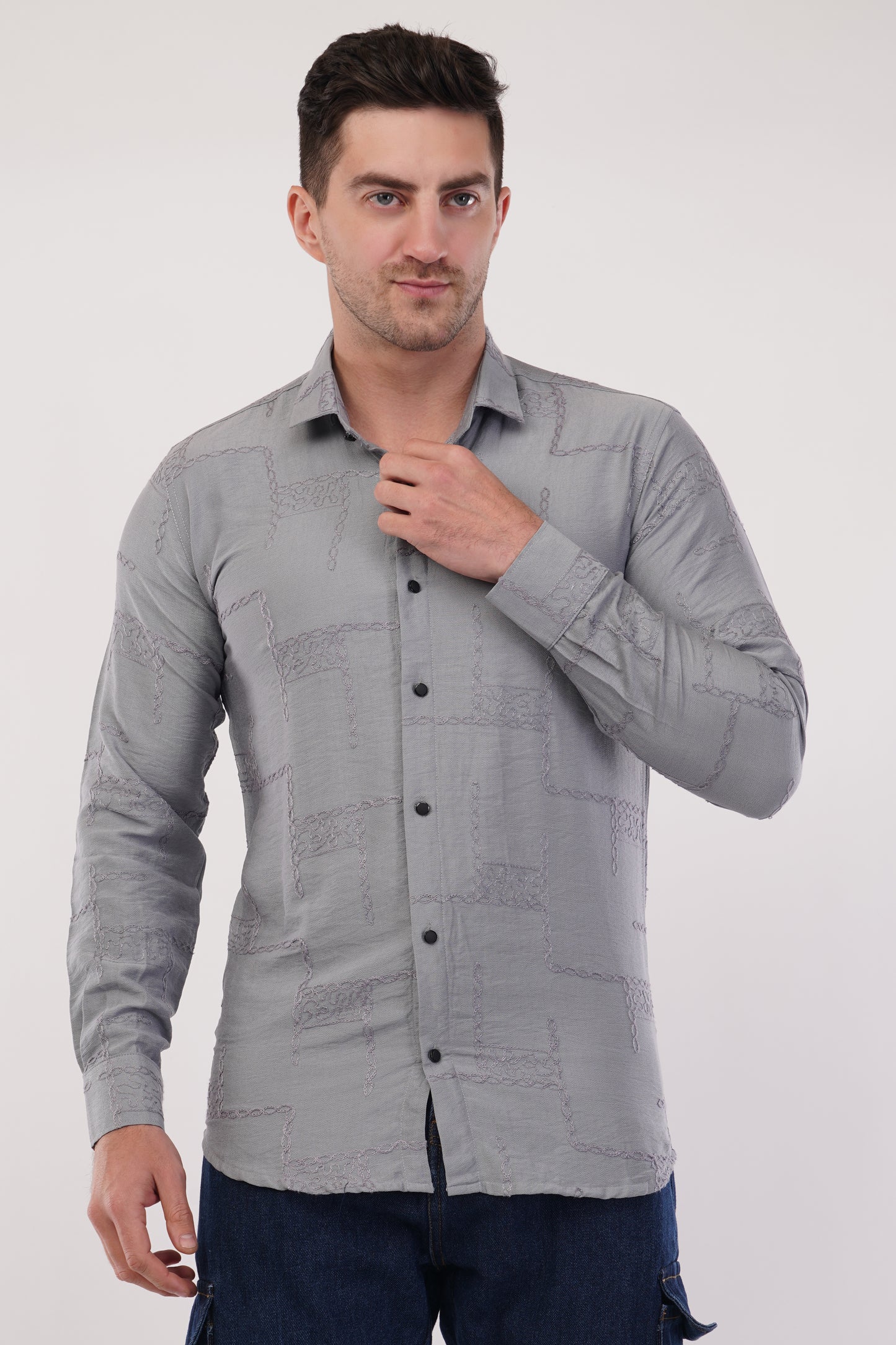 Sconce Silver Embroidery Shirt