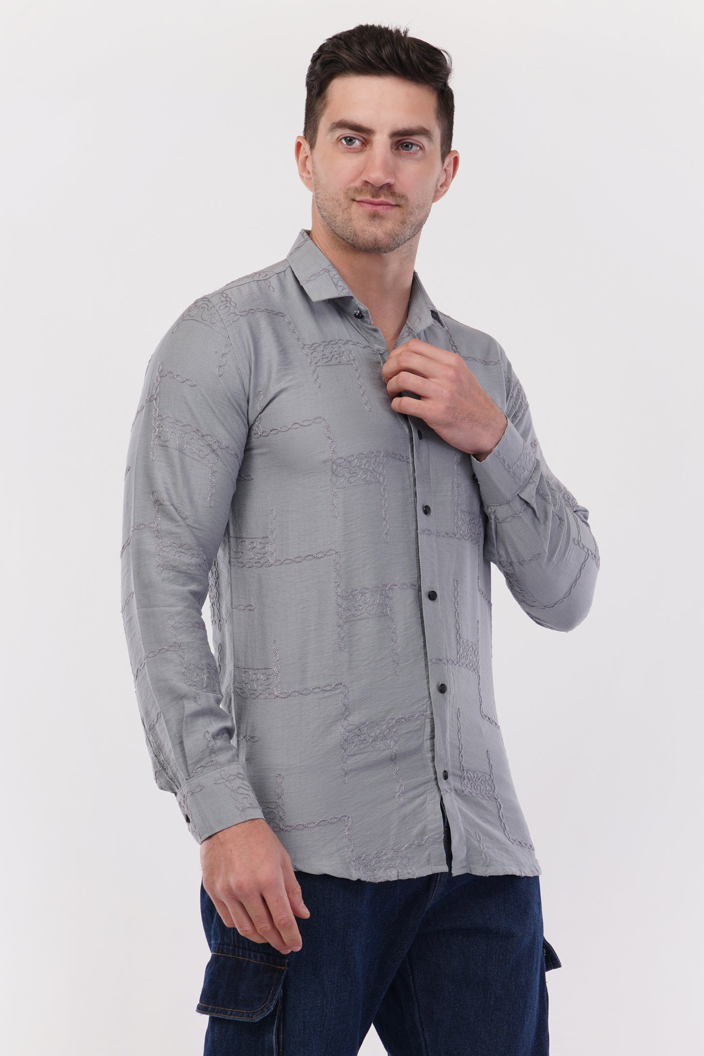 Sconce Silver Embroidery Shirt