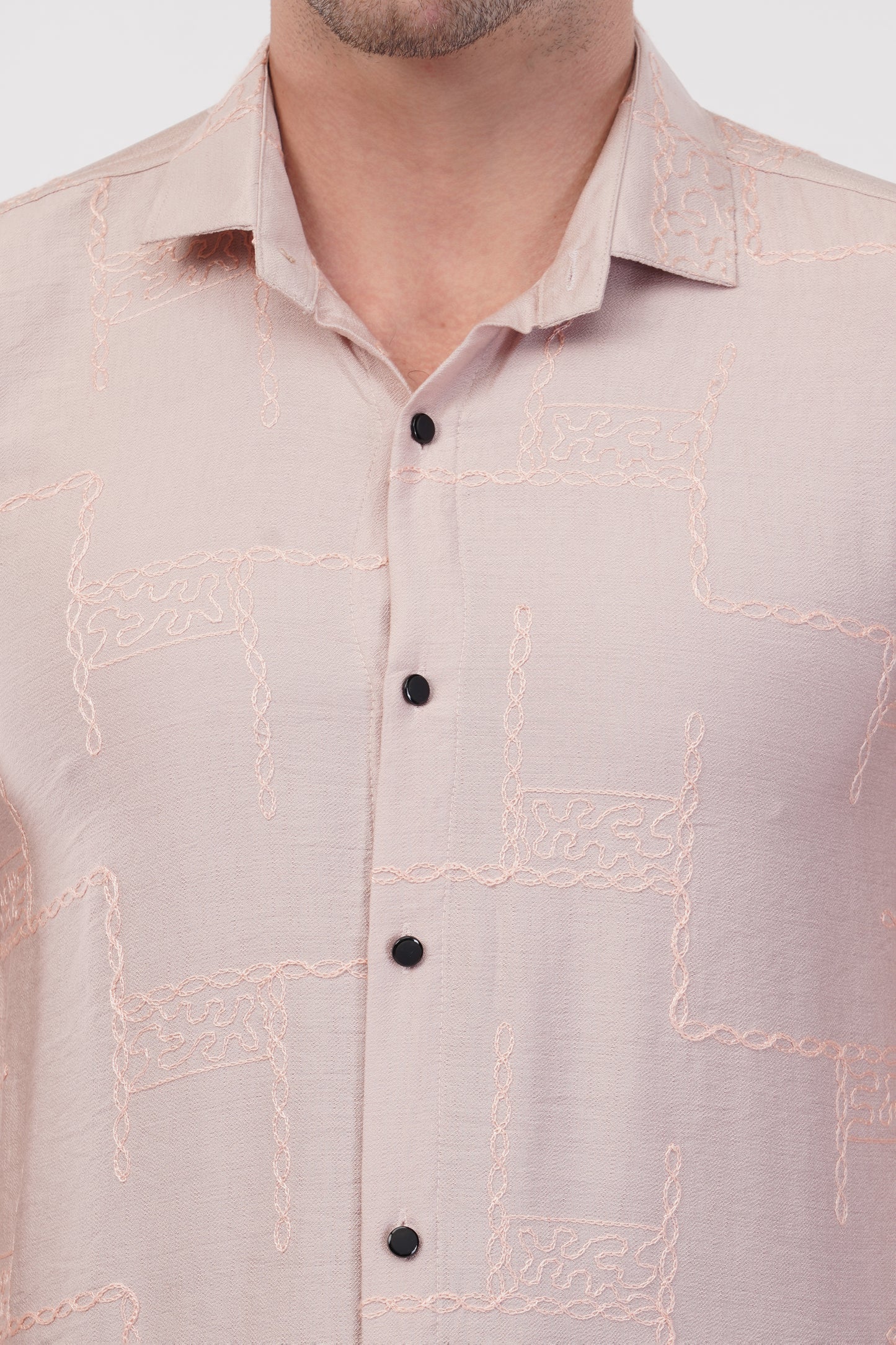 Pastel Grey Embroidery Shirt