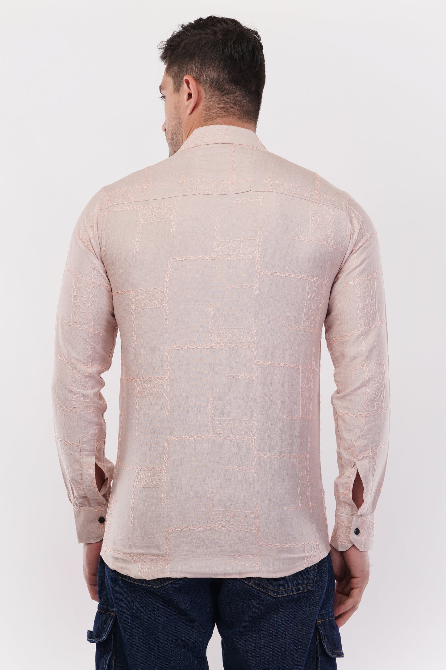 Pastel Grey Embroidery Shirt