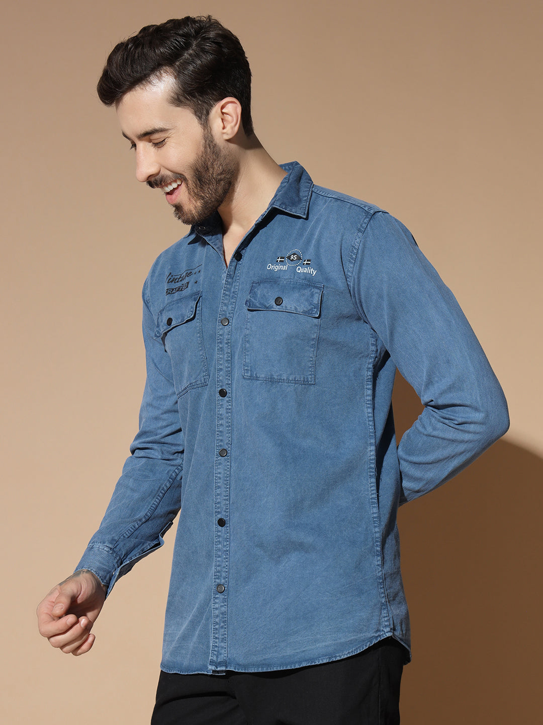 BLUE PRINTED RFD SHIRT
