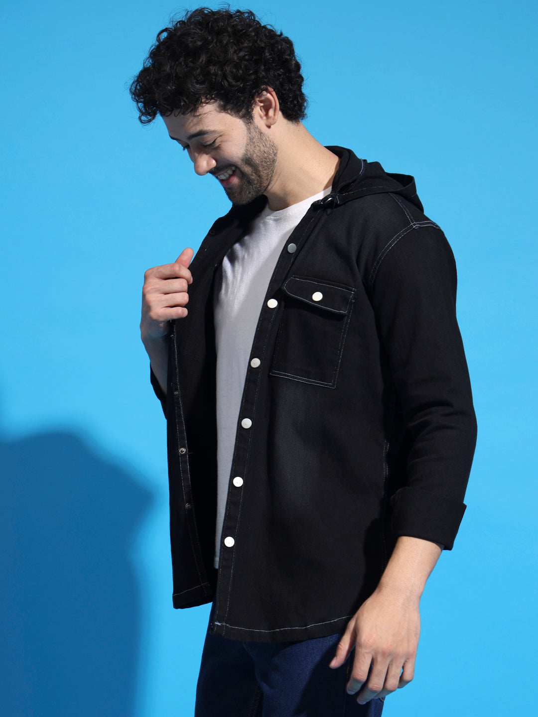 BLACK DENIM SHIRT