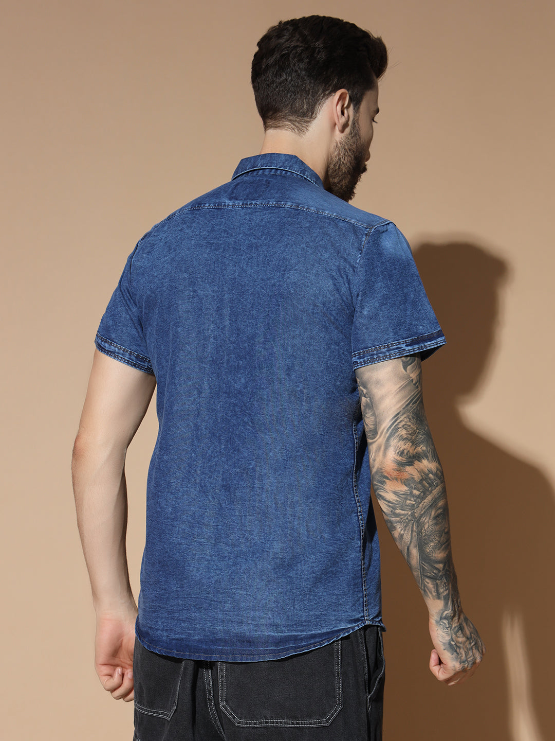 HALF SLEEVE DENIM SHIRT