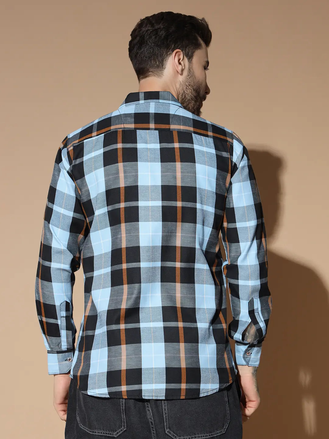 DOUBLE POCKET NEW STYLISH BLUE CHECK SHIRT