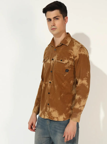 CLOUDBURST DOUBLE POCKET BROWN RFD CARGO SHIRT