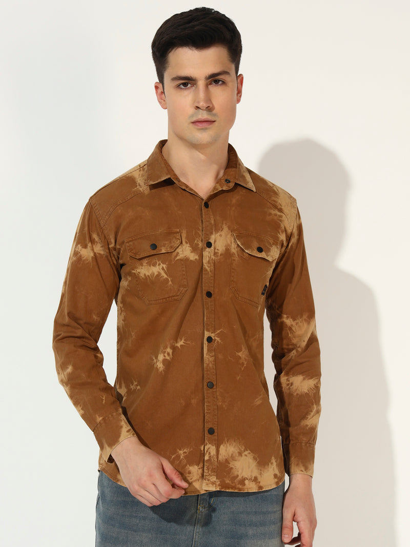 CLOUDBURST DOUBLE POCKET BROWN RFD CARGO SHIRT