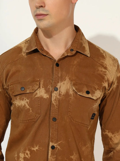 CLOUDBURST DOUBLE POCKET BROWN RFD CARGO SHIRT