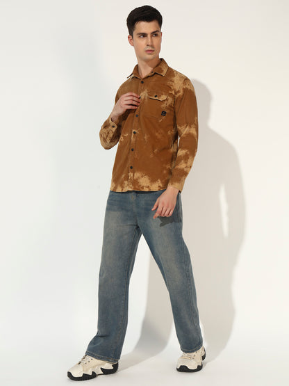 CLOUDBURST DOUBLE POCKET BROWN RFD CARGO SHIRT