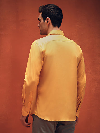 Handcrafted Embroidery Yellow Cotton Shirt