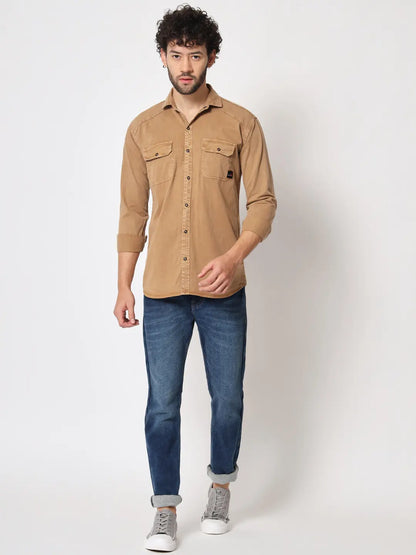 NEW DOUBLE POCKET RFD BROWN SHIRT