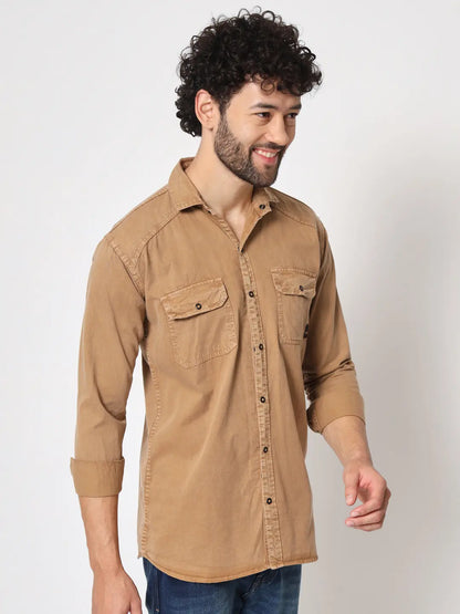 NEW DOUBLE POCKET RFD BROWN SHIRT