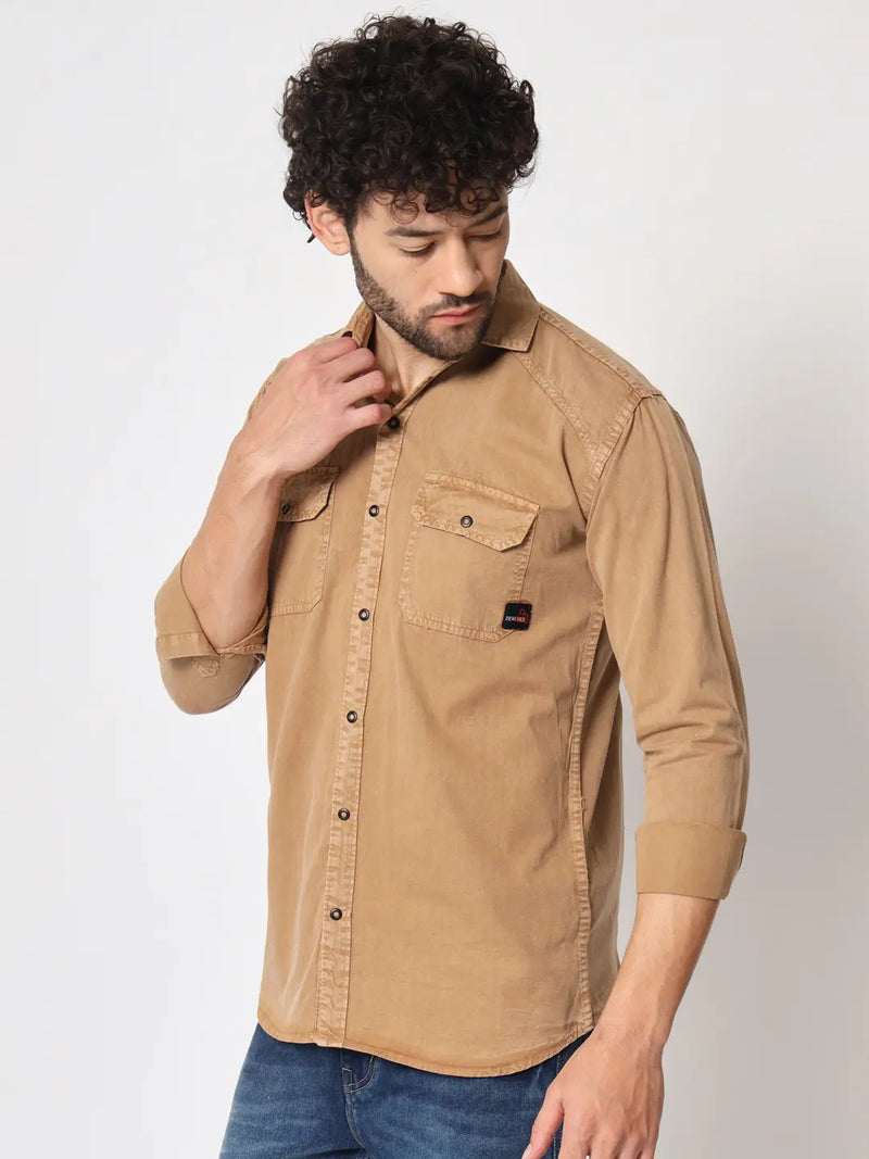 NEW DOUBLE POCKET RFD BROWN SHIRT