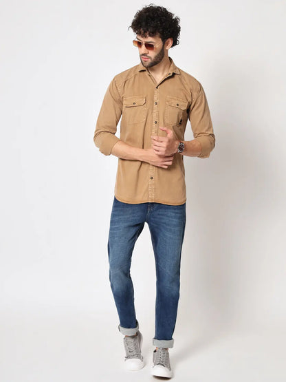 NEW DOUBLE POCKET RFD BROWN SHIRT