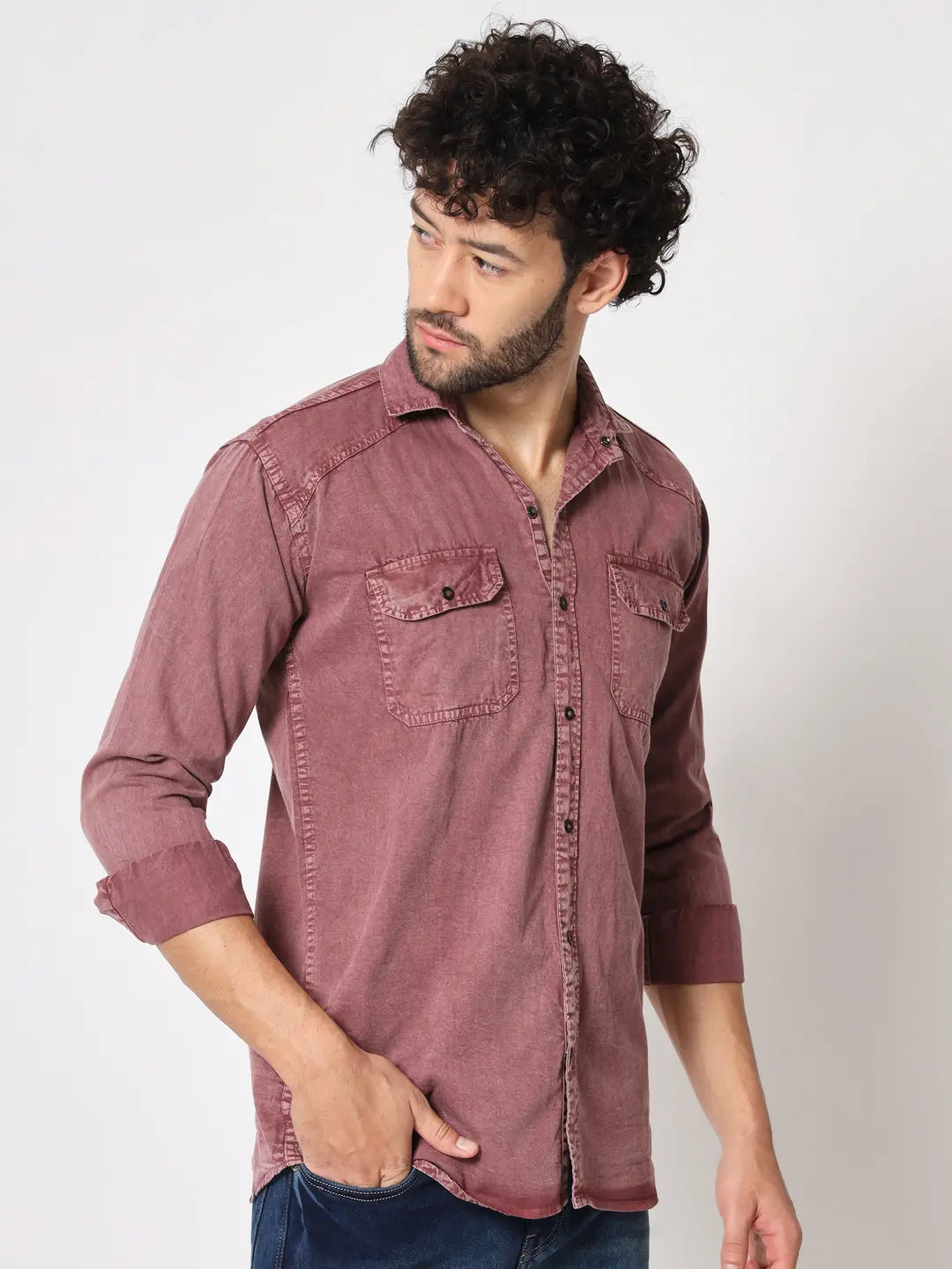 NEW DOUBLE POCKET RFD PURPLE SHIRT