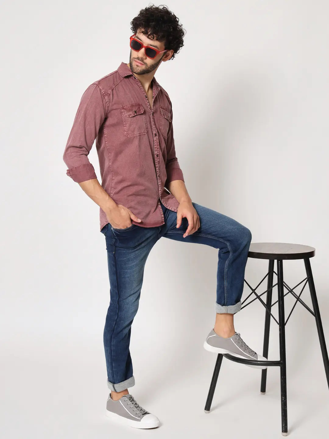 NEW DOUBLE POCKET RFD PURPLE SHIRT