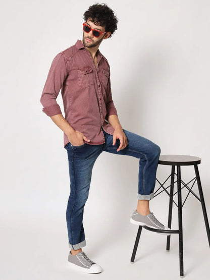 NEW DOUBLE POCKET RFD PURPLE SHIRT