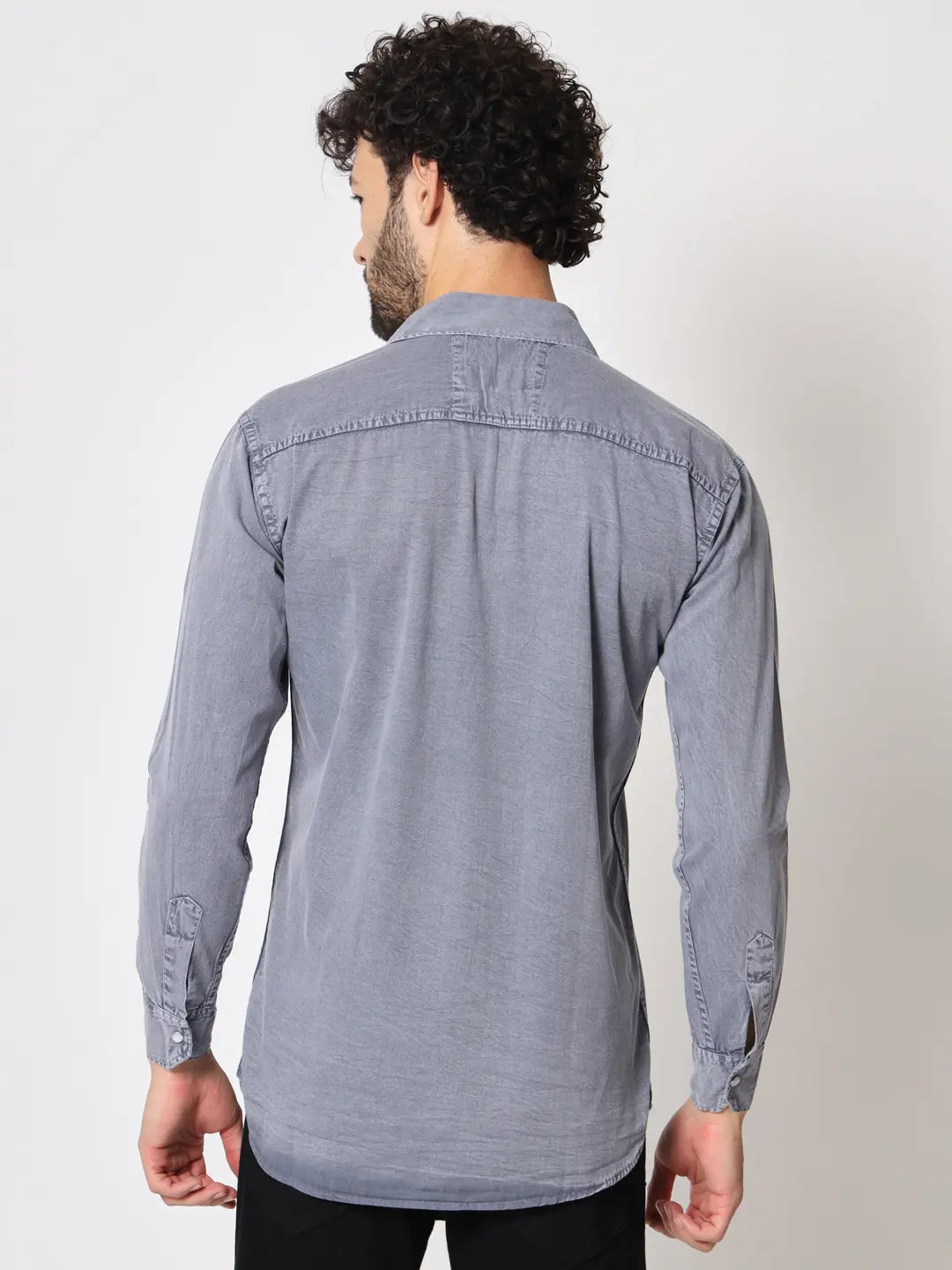 DOUBLE POCKET COTTON RFD GREY SHIRT