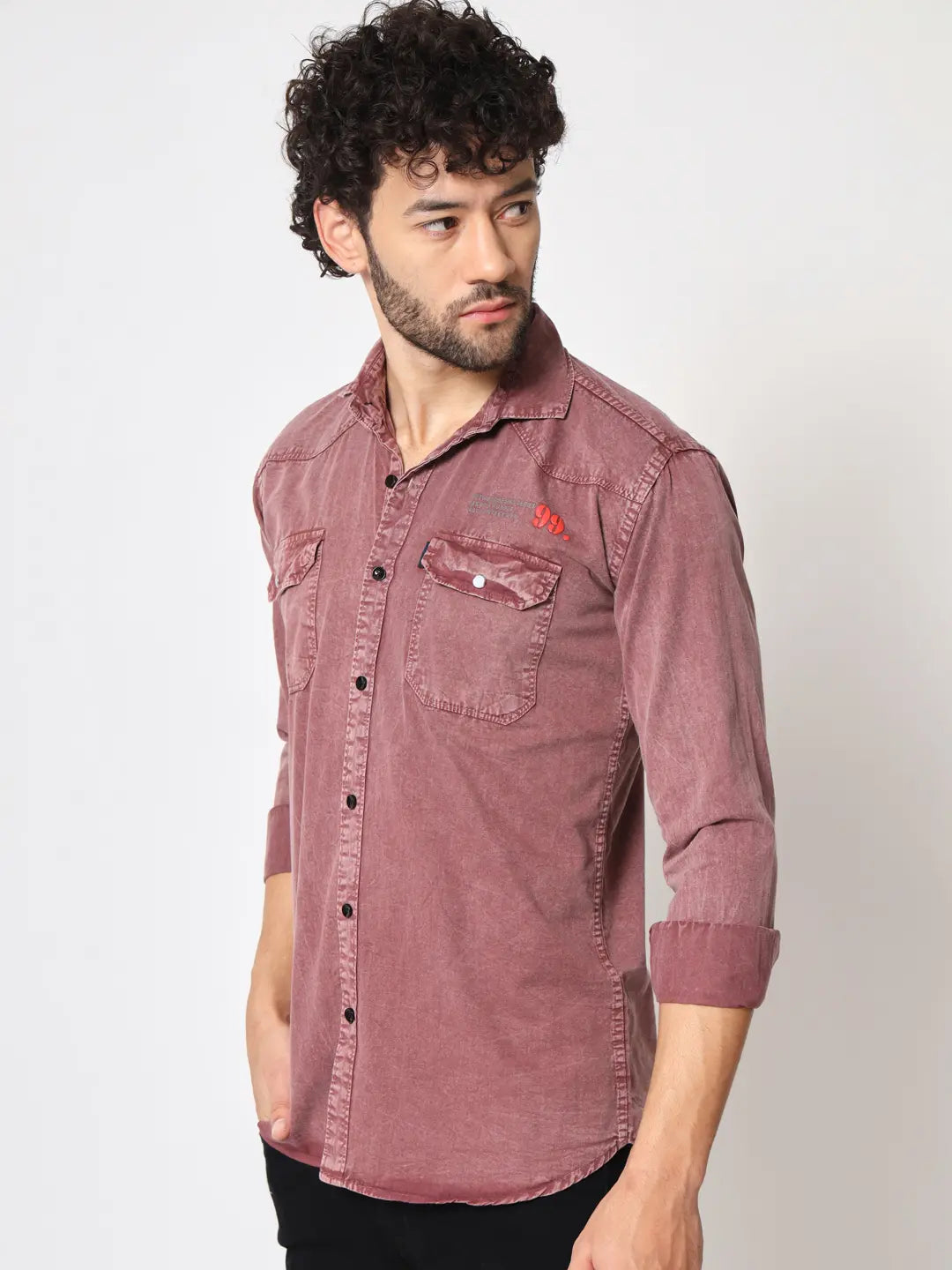 DOUBLE POCKET COTTON RFD RED SHIRT