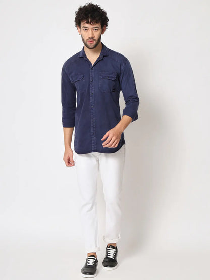 NEW DOUBLE POCKET RFD BLUE SHIRT
