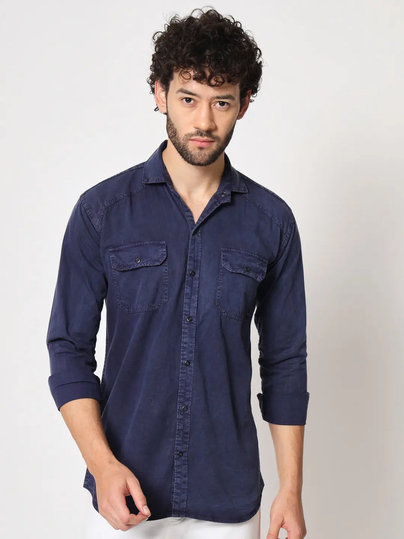 NEW DOUBLE POCKET RFD BLUE SHIRT