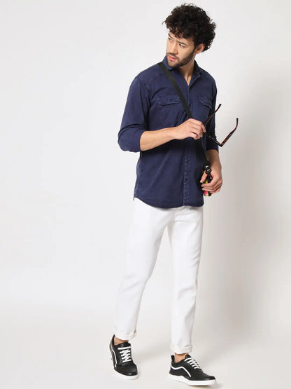 NEW DOUBLE POCKET RFD BLUE SHIRT