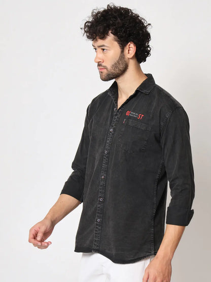 SINGLE POCKET RFD BLACK SHIRT