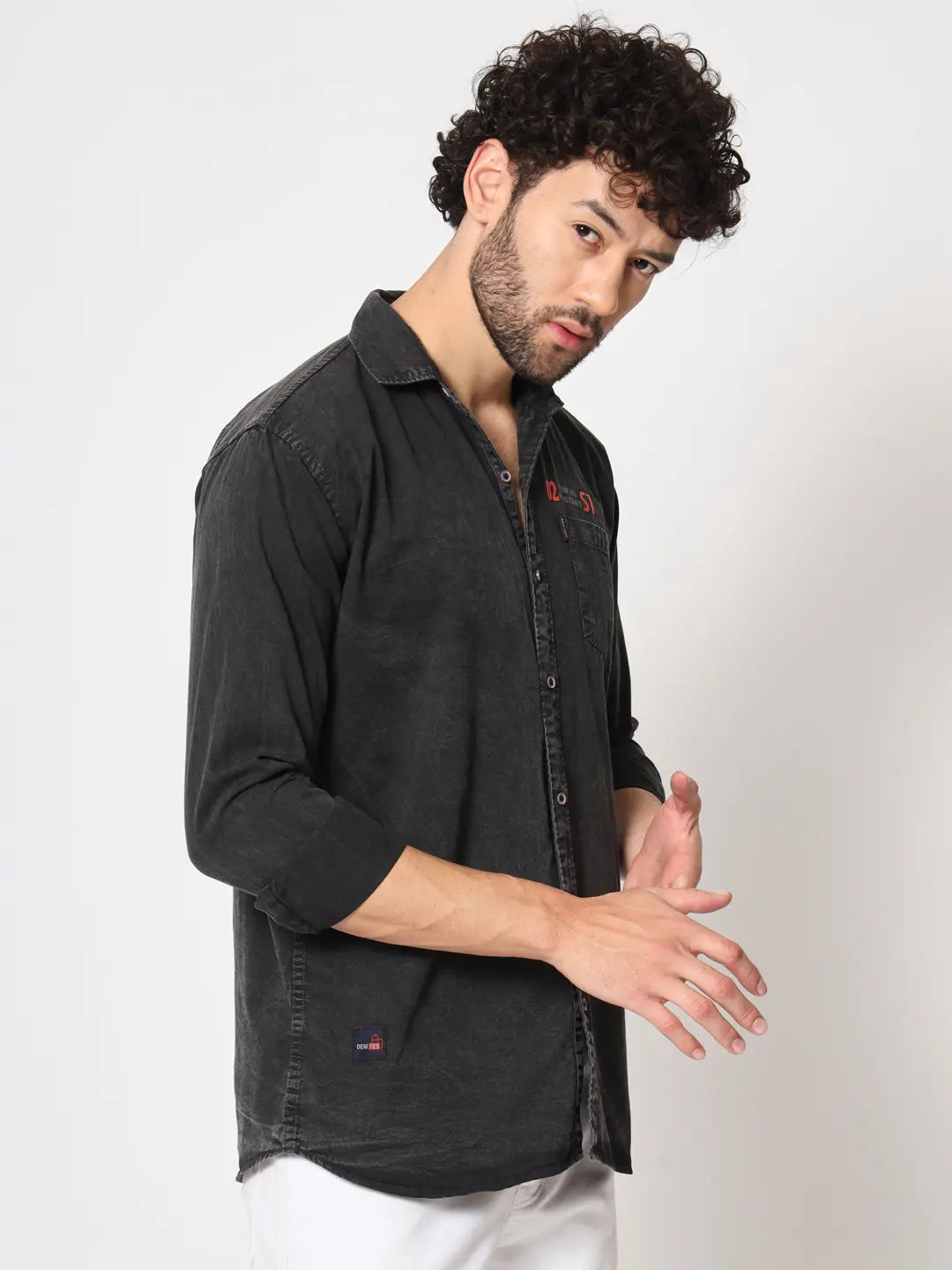 SINGLE POCKET RFD BLACK SHIRT