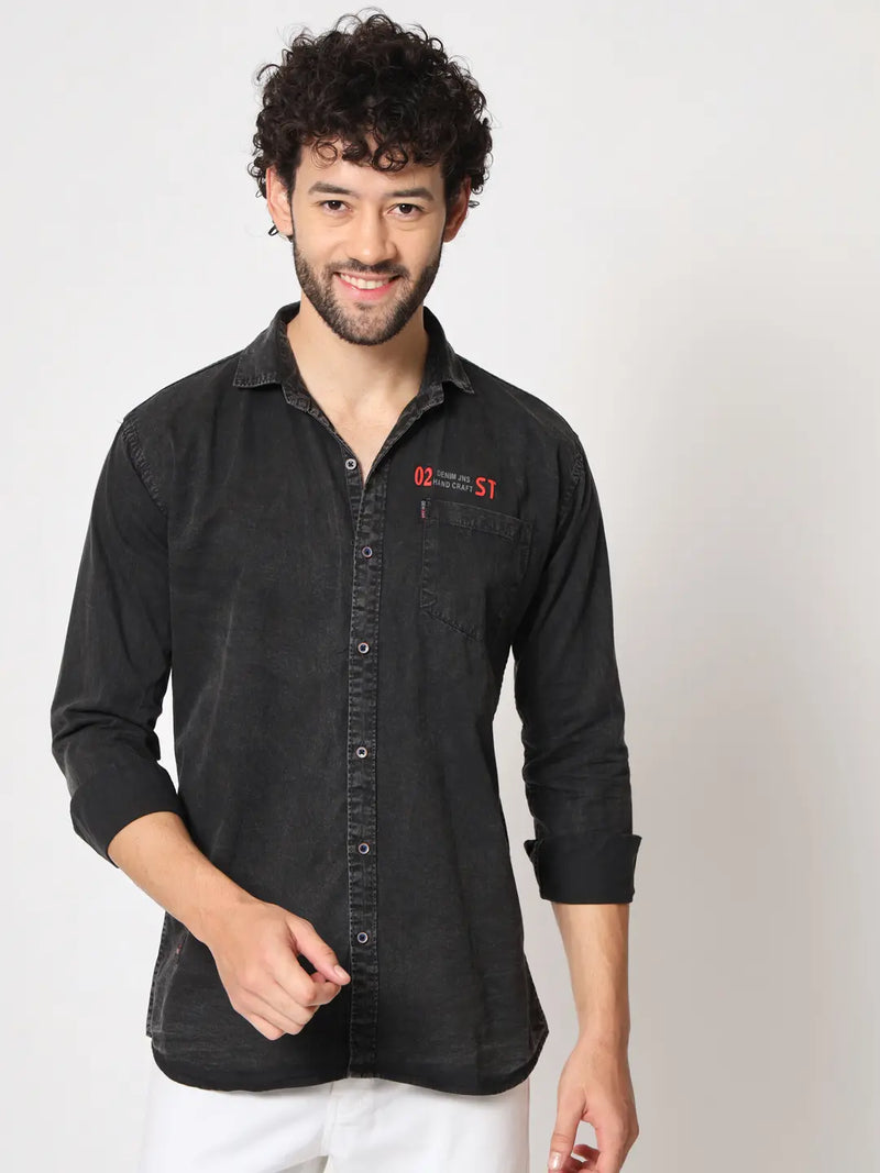 SINGLE POCKET RFD BLACK SHIRT