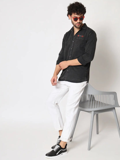 SINGLE POCKET RFD BLACK SHIRT