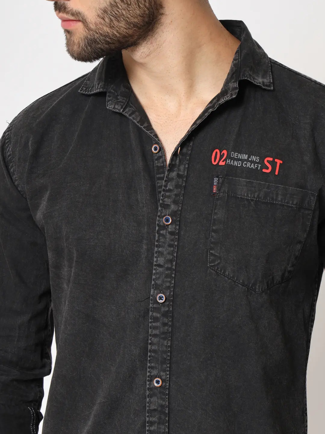 SINGLE POCKET RFD BLACK SHIRT