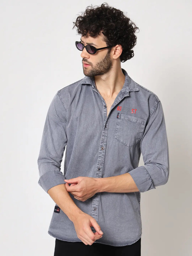 SINGLE POCKET RFD LIGHT GREY SHIRT