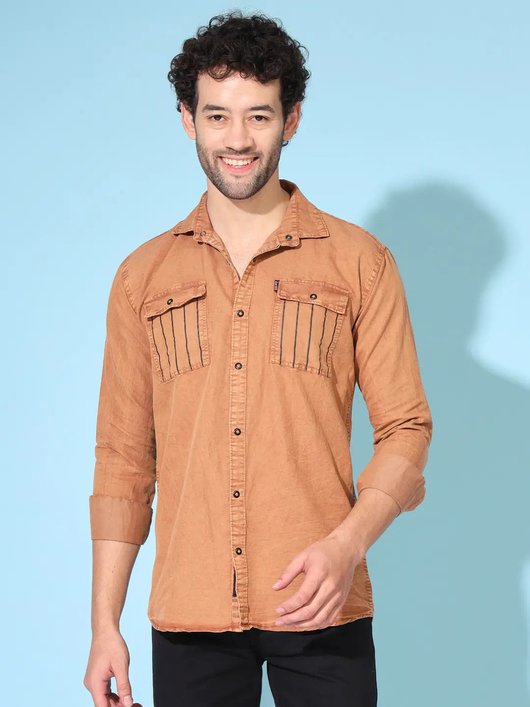 STYLISH DOUBLE POCKET RUST RFD SHIRT