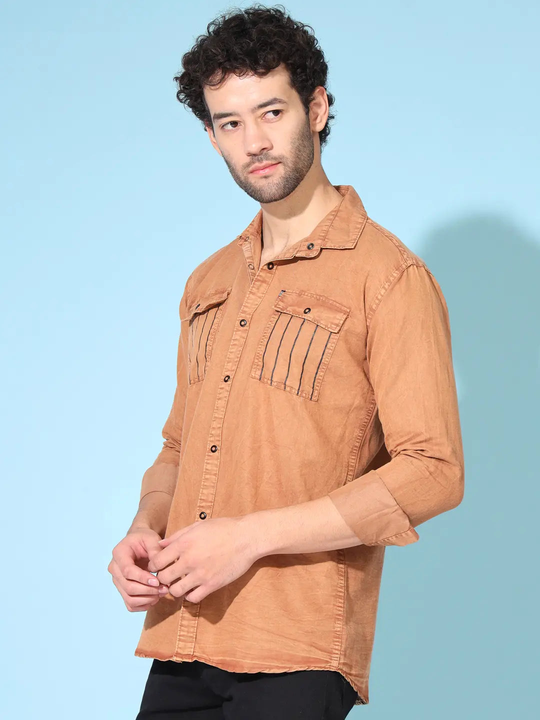 STYLISH DOUBLE POCKET RUST RFD SHIRT