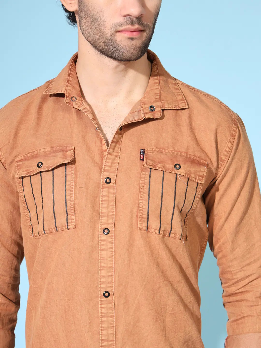 STYLISH DOUBLE POCKET RUST RFD SHIRT