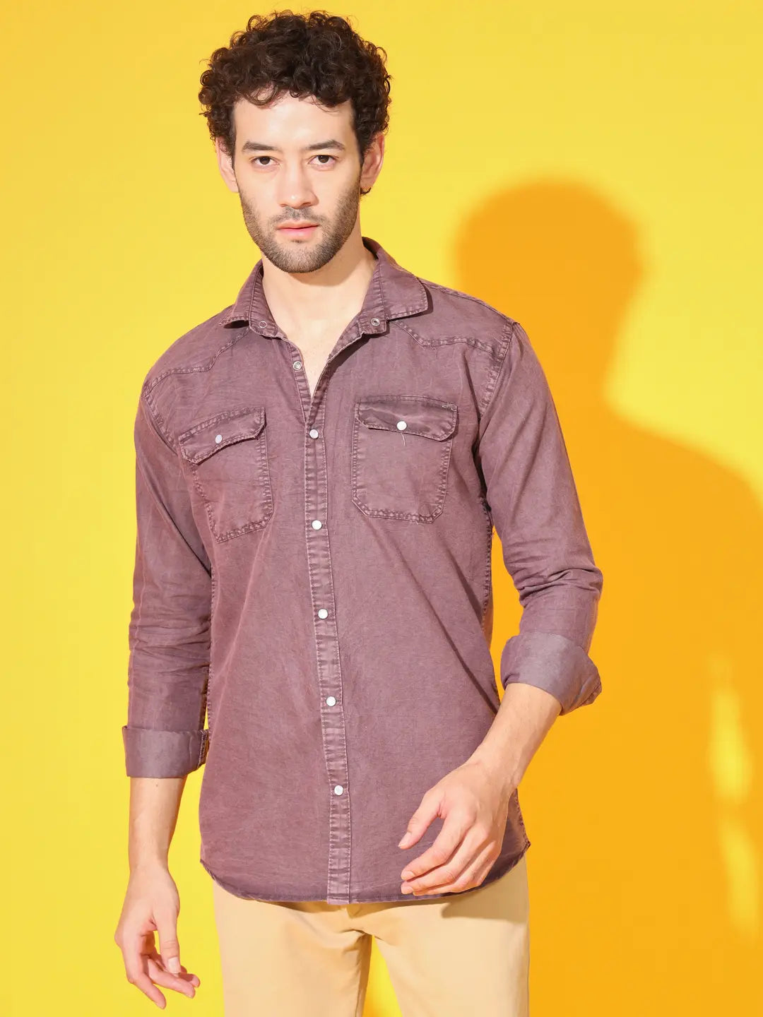 POPULAR DOUBLE POCKET SIMPLE RFD MEHROON SHIRT