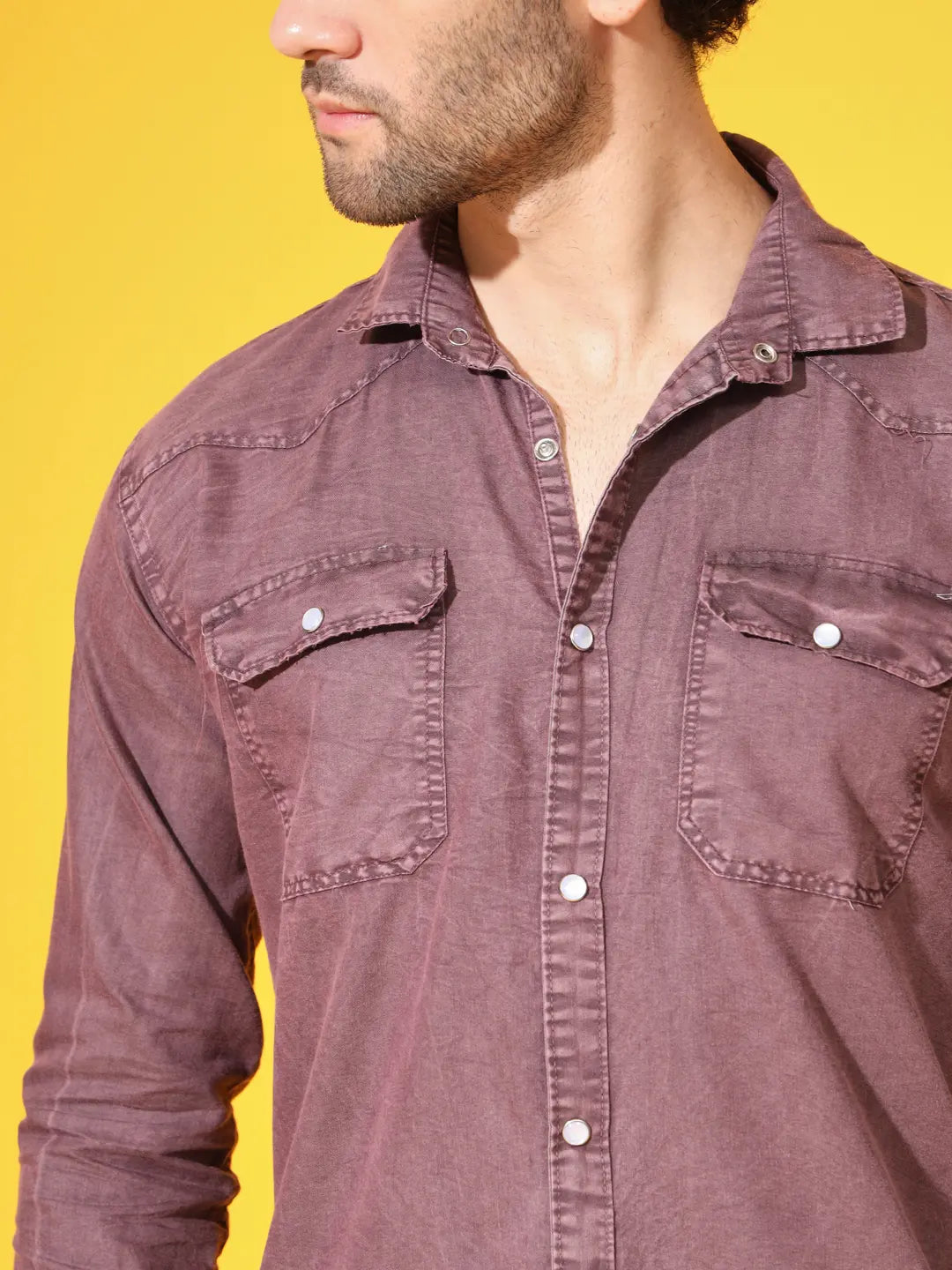 POPULAR DOUBLE POCKET SIMPLE RFD MEHROON SHIRT