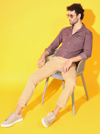 POPULAR DOUBLE POCKET SIMPLE RFD MEHROON SHIRT