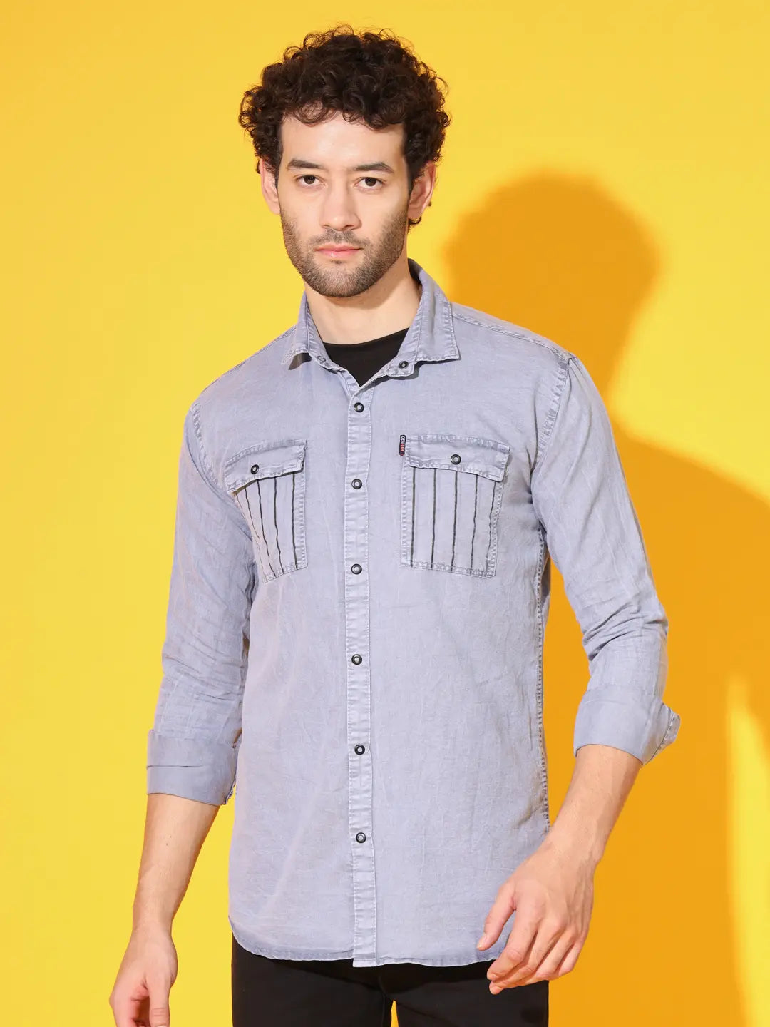 STYLISH DOUBLE POCKET LIGHT GREY RFD SHIRT