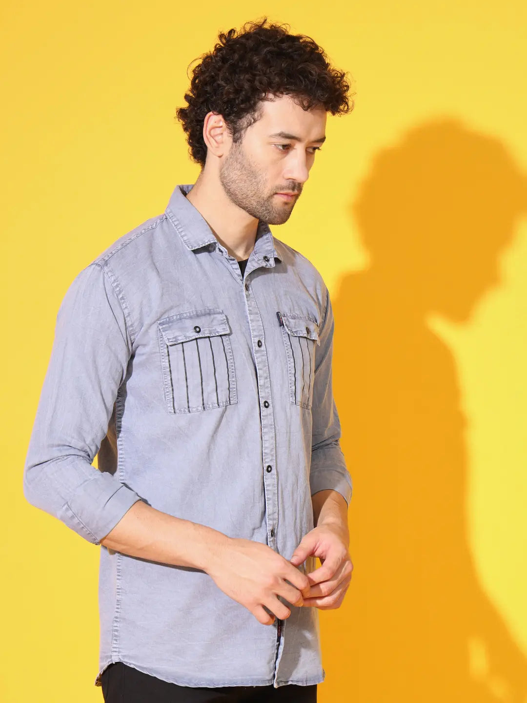 STYLISH DOUBLE POCKET LIGHT GREY RFD SHIRT
