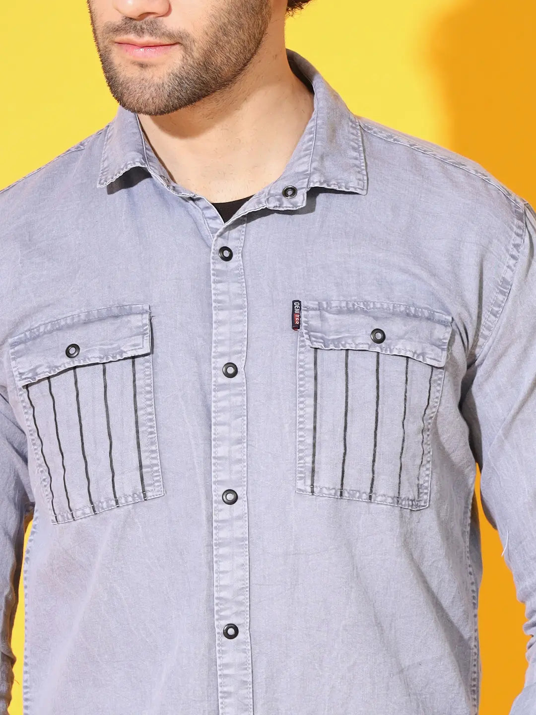 STYLISH DOUBLE POCKET LIGHT GREY RFD SHIRT